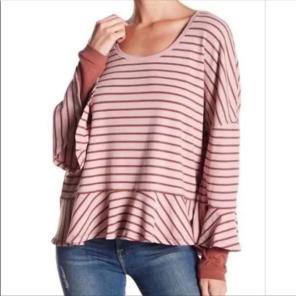 FINAL PRICE Free People We The Free Thermal Ruffled Top - Picture 1 of 7